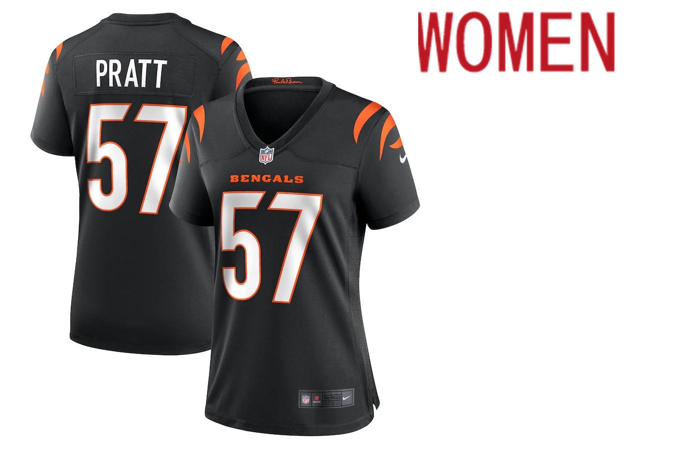 Women Cincinnati Bengals #57 Germaine Pratt Nike Black Game NFL Jersey->women nfl jersey->Women Jersey